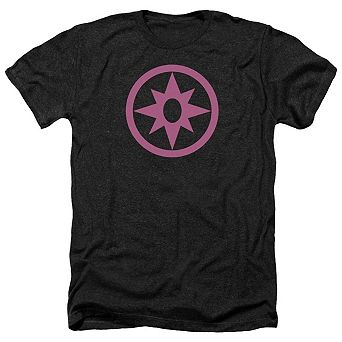 Green Lantern Pink Emblem Adult Heather T-shirt