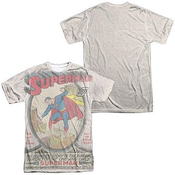 Dc Comics Superman 1 Distressed Short Sleeve Adult 100% Poly Crew T-shirt