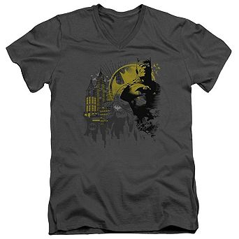 Batman The Dark City Short Sleeve Adult V Neck T-shirt