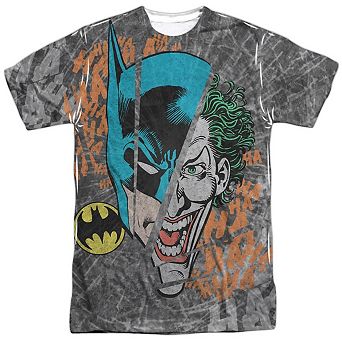 Dc Comics Broken Visage Short Sleeve Adult 100% Poly Crew T-shirt