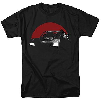 The Batman Red Moon And Batmobile Short Sleeve Adult T-shirt
