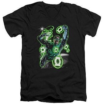 Green Lantern Earth Sector Short Sleeve Adult V Neck T-shirt