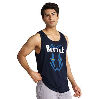 Blue Beetle Mask Adult Tank Top