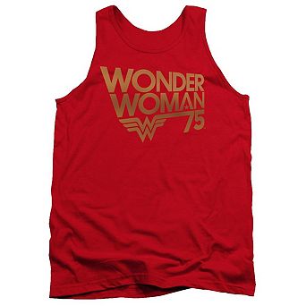 Wonder Woman Wonder Woman 75th Anniversary Gold Logo Adult Tank Top
