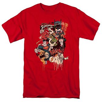 Dc Comics Dripping Characters Short Sleeve Adult T-shirt