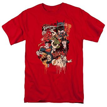 Dc Comics Dripping Characters Short Sleeve Adult T-shirt