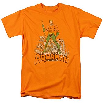 Dc Comics Aquaman Distressed Short Sleeve Adult T-shirt