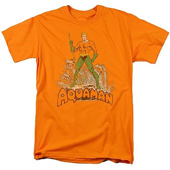 Dc Comics Aquaman Distressed Short Sleeve Adult T-shirt