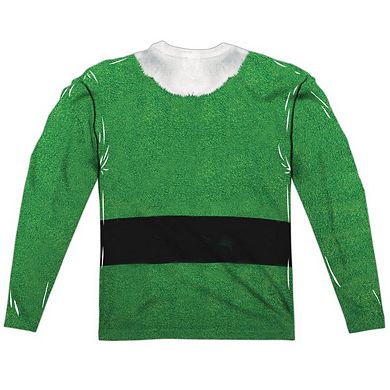 Elf Buddy Costume Long Sleeve Adult Poly Crew T-shirt
