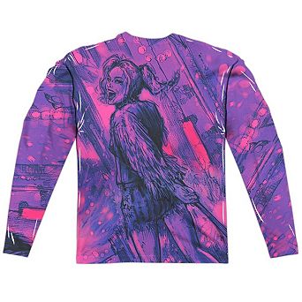 Birds Of Prey Harleys Night Out Long Sleeve Adult Poly Crew T-shirt