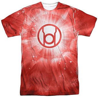 Green Lantern Red Energy Short Sleeve Adult 100% Poly Crew T-shirt
