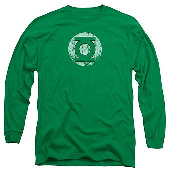Dc Comics Distressed Lantern Logo Long Sleeve Adult T-shirt