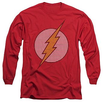 Dc Comics Flash Flash Little Logos Long Sleeve Adult T-shirt