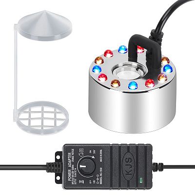 Mist Maker With Led 24V Color-Changing Mist Maker - 12 LED Pond Humidifier (US Plug Included) Mini Water Mister Pump