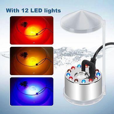 12 LED Lights Mist Maker Fogger Mini Air Humidifier Pond