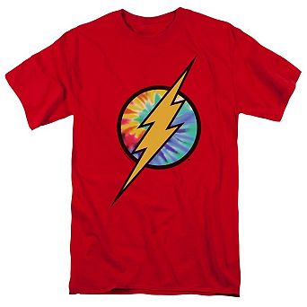 Dc Comics Flash Tie Dye Flash Logo Short Sleeve Adult T-shirt