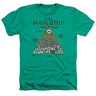 Elf Food Pyramid Adult Heather T-shirt