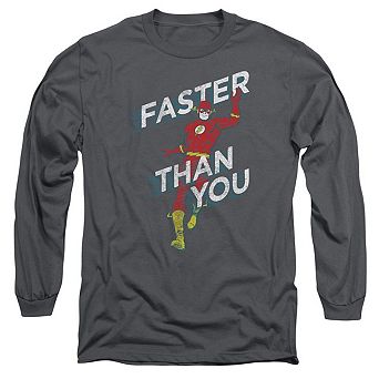 Dc Comics Flash Faster Than You Long Sleeve Adult T-shirt