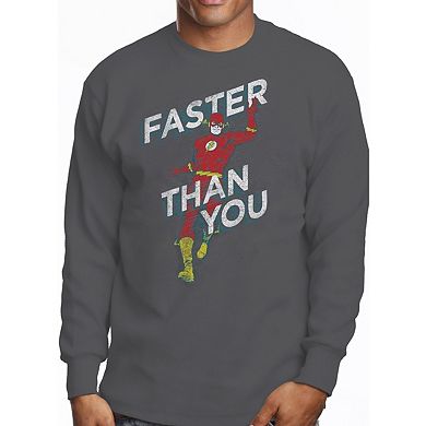 Dc Comics Flash Faster Than You Long Sleeve Adult T-shirt