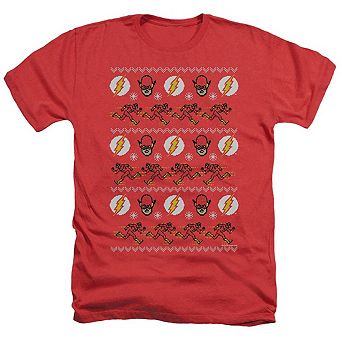 Dc Comics Flash The Flash Ugly Christmas Sweater Adult Heather T-shirt