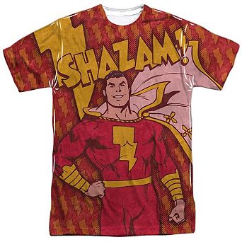 Dc Comics Shazam Bolts Short Sleeve Adult Poly Crew T-shirt