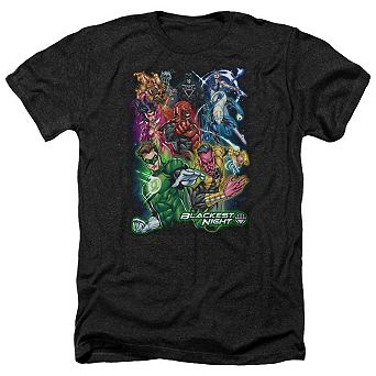 Green Lantern Blackest Group Adult Heather T-shirt
