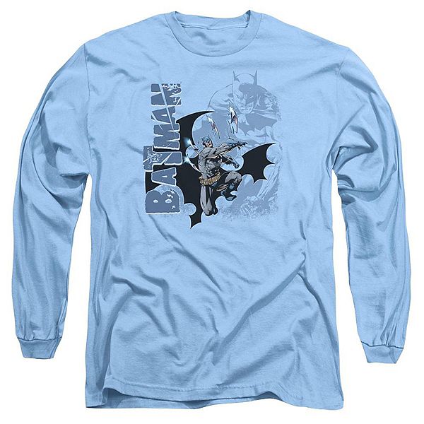 Batman Throwing Blades Long Sleeve Adult Tshirt