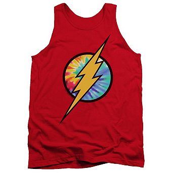 Dc Comics Flash Tie Dye Flash Logo Adult Tank Top