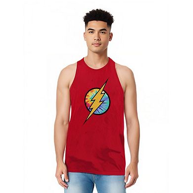 Dc Comics Flash Tie Dye Flash Logo Adult Tank Top