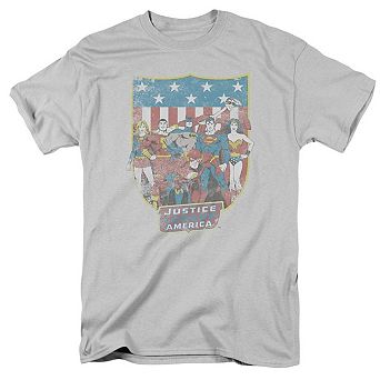 Dc Comics Justice League Of America American Shield Short Sleeve Adult T-shirt