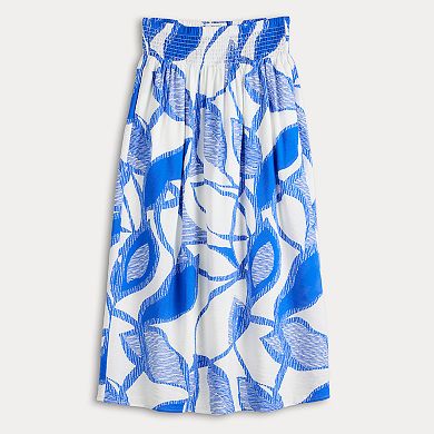 Women's Nine West Smocked Waist Midi Skirt
