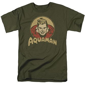 Dc Comics Aquaman Circle Short Sleeve Adult T-shirt