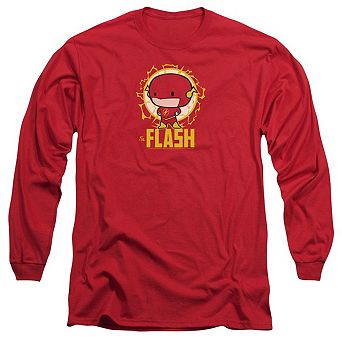 Dc Comics Flash Flash Chibi Long Sleeve Adult T-shirt