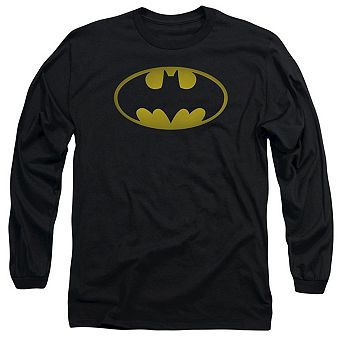 Batman Washed Bat Logo Long Sleeve Adult T-shirt