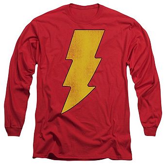 Dc Comics Shazam Logo Distressed Long Sleeve Adult T-shirt