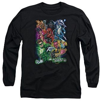 Green Lantern Blackest Group Long Sleeve Adult T-shirt