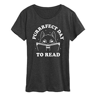 Women's Cat Purrrfect Day To Read Graphic Tee