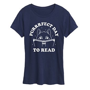 Women's Cat Purrrfect Day To Read Graphic Tee