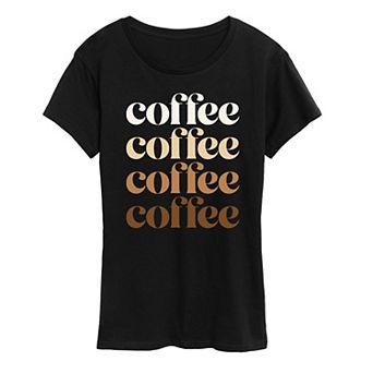 Women's Coffee Repeated Graphic Tee