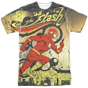 Dc Comics Flash Just Passing Through Short Sleeve Adult 100% Poly Crew T-shirt