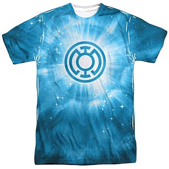 Green Lantern Blue Energy Short Sleeve Adult 100% Poly Crew T-shirt