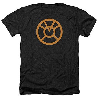Green Lantern Orange Emblem Adult Heather T-shirt