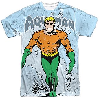 Dc Comics Clasic Aquaman Short Sleeve Adult Poly Crew T-shirt