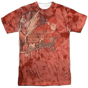 Dc Comics Flash Charge Ahead Short Sleeve Adult 100% Poly Crew T-shirt