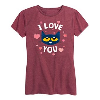 Women's Pete The Cat I Love You Pete Face Graphic Tee