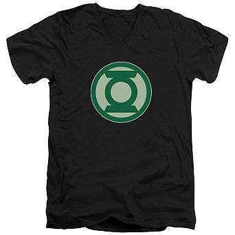 Green Lantern Green Symbol Short Sleeve Adult V Neck T-shirt