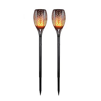 2 pc Solar Torches Lights Outdoor Landscape Lighting