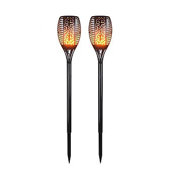 2 pc Solar Torches Lights Outdoor Landscape Lighting