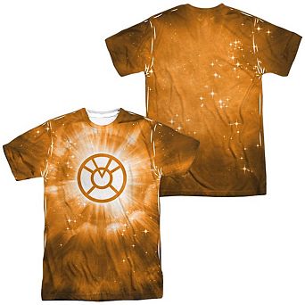 Green Lantern Orange Energy Short Sleeve Adult 100% Poly Crew T-shirt