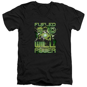 Green Lantern Fueled Short Sleeve Adult V Neck T-shirt